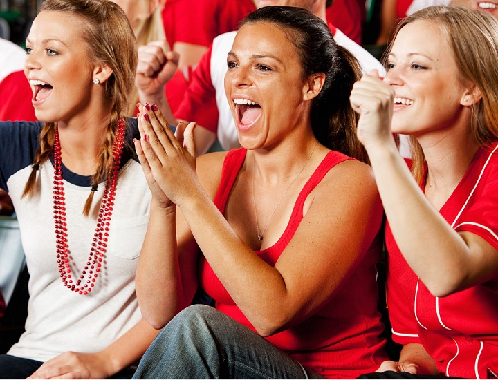 women cheering